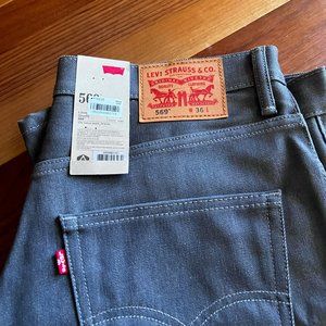 New Men's Levi Denim Shorts Loose fit 569 w36 Grey